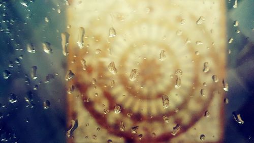 Close-up of water drops on window