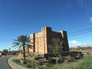 Castle against clear blue sky