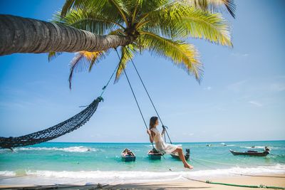 Woman relaxing at beach