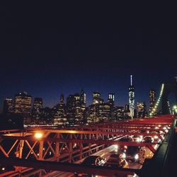 Illuminated cityscape at night