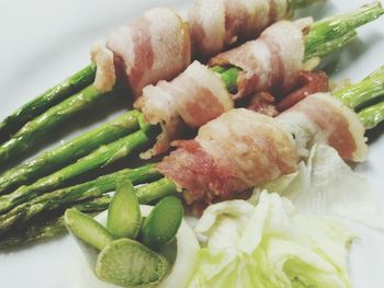 Close-up of vegetables in plate