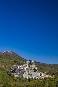 Scenic view of landscape against clear blue sky