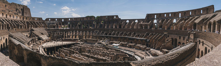 Panoramic view of historic building against sky