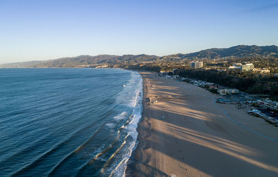 Sunrise time in santa monica, los angeles, california.