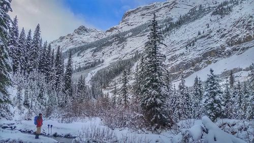 Scenic view of snowcapped mountain against sky