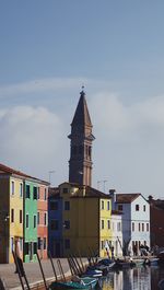 View of buildings in city against sky