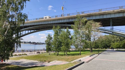 Bridge over river against sky