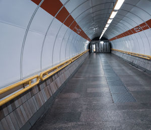 View of subway station transfer tunnel