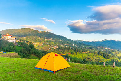 Scenic view of field against sky