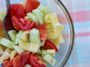 Close-up of fruit salad in bowl