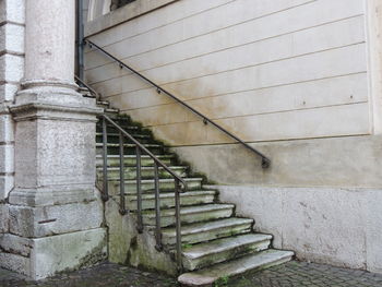 Low angle view of spiral staircase in building