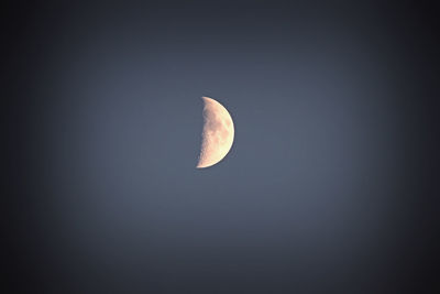 Low angle view of moon in sky