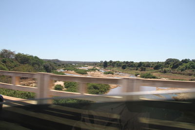 Scenic view of road against clear sky