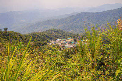 Scenic view of mountains against sky