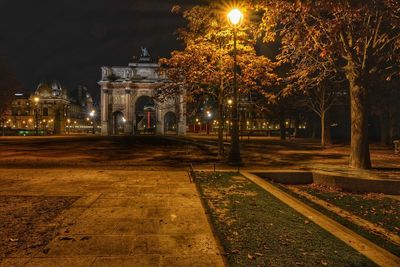 Illuminated street light at night
