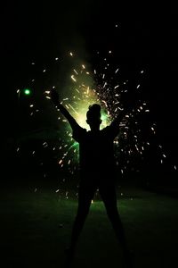 Blurred motion of people in amusement park