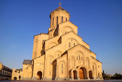 The holy trinity cathedral of tbilisi, also known as sameba, located in tbilisi, georgia