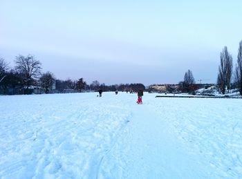 Scenic view of snow covered landscape