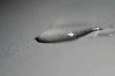 Close-up of water drops on metal