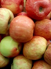 Full frame shot of apples for sale at market stall