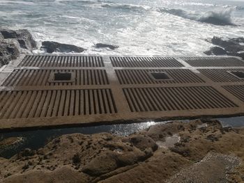 High angle view of sea shore