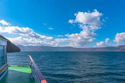 Scenic view of sea against blue sky