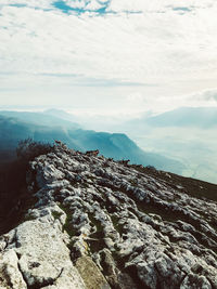 Scenic view of rocky mountains against sky