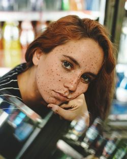 Close-up portrait of young woman