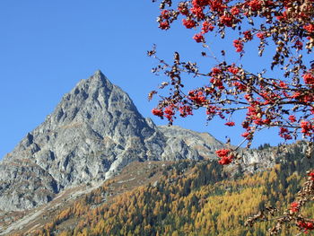 Scenic view of mountains against clear sky