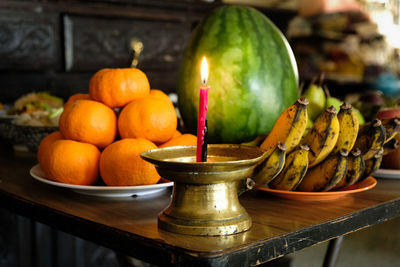 Fruits on table