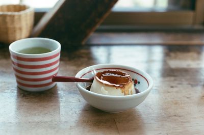 Coffee cup on table