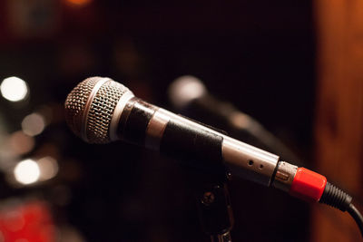 Close-up of microphone