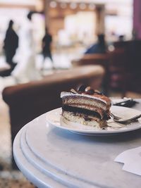 Close-up of cake on table