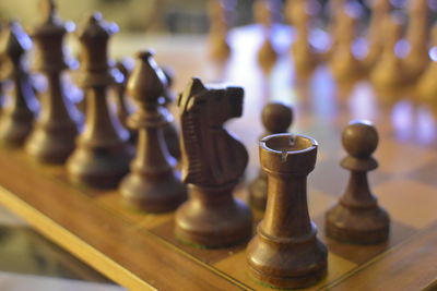 Close-up of chess pieces