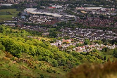 High angle view of townscape