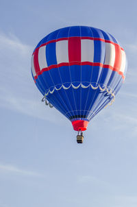 Low angle view of hot air balloon against sky