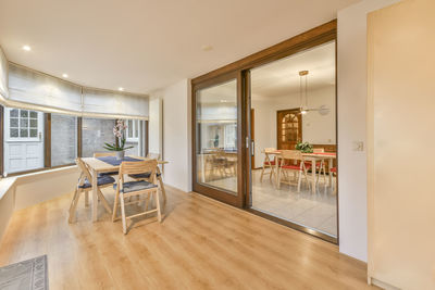 Patio by living room in modern home