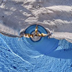 High angle view of boat in sea