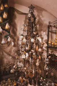 Illuminated christmas decoration in store