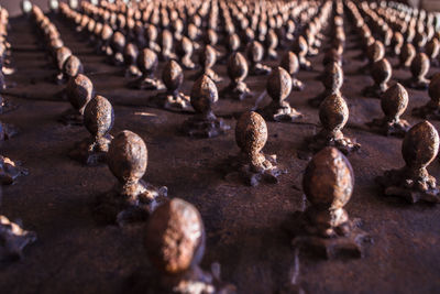 Full frame shot of roasted coffee beans on table