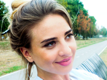 Close-up portrait of young woman