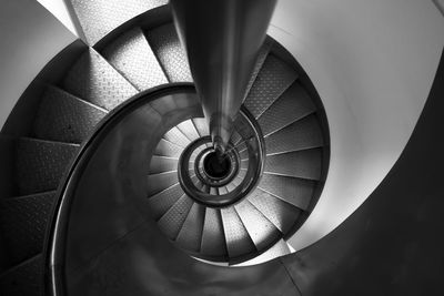 High angle view of spiral stairs