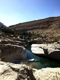 Scenic view of river against clear sky