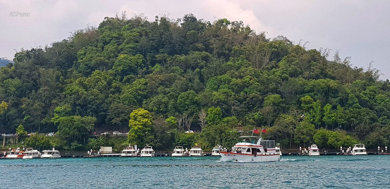 SCENIC VIEW OF RIVER BY TREE MOUNTAINS AGAINST SKY