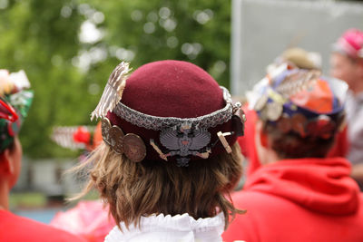 Rear view of people in costume