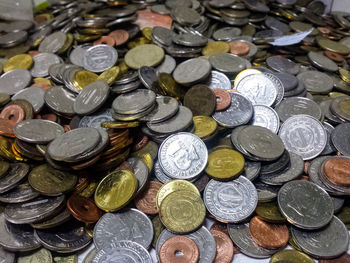 Full frame shot of coins
