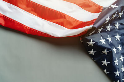 Close-up of flag against white wall