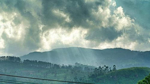 Panoramic view of mountains against sky