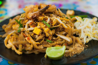 Close-up of meal served in plate