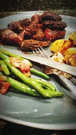 Close-up of vegetables in plate